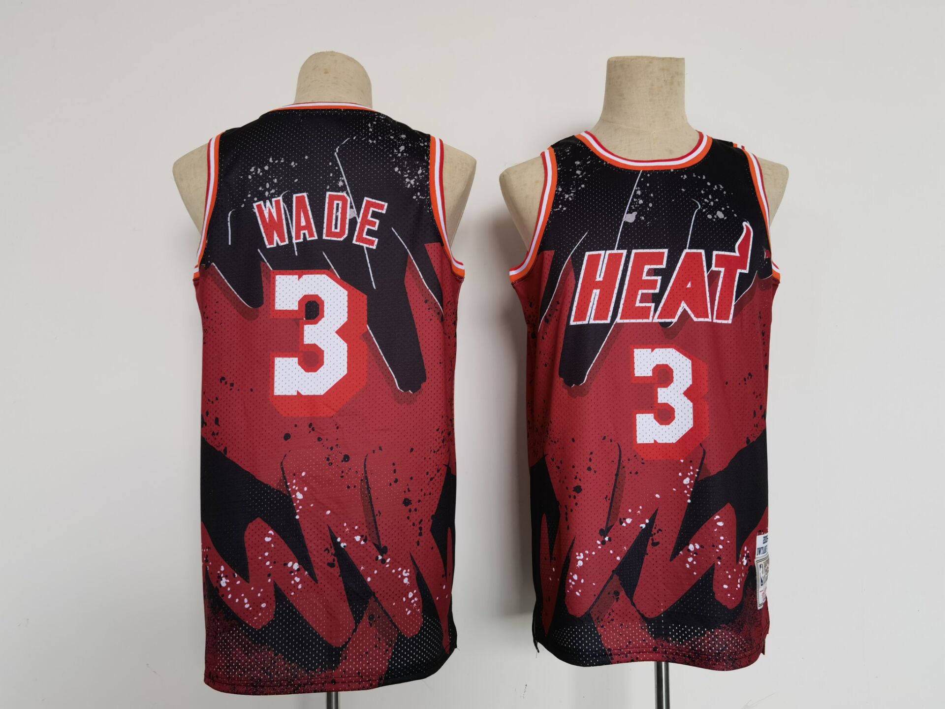 Men Miami Heat #3 Wade Red Hip hop version 2022 NBA Jersey->orlando magic->NBA Jersey